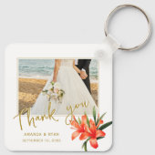 オレンジオレアンダー花photo Thank 結婚's キーホルダー (裏面)