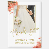 オレンジオレアンダー花photo Thank 結婚's マグネット (正面)