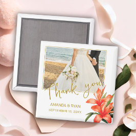 オレンジオレアンダー花photo Thank 結婚's マグネット