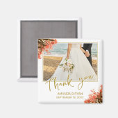 オレンジオレアンダー花photo Thank 結婚's マグネット (正面/裏面)