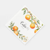 オレンジオレンジオシャベビーシャワーナプキン スタンダードランチョンナプキン (角)