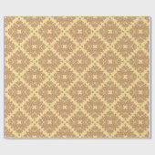 オレンジオンクリームアラベスクデザイン ラッピングペーパー (フラット)