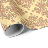 オレンジオンクリームアラベスクデザイン ラッピングペーパー (ロールコーナー)
