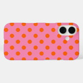 オレンジオンピンク水玉模様パターンデザイン Case-Mate iPhoneケース (裏面 (横))