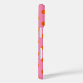 オレンジオンピンク水玉模様パターンデザイン Case-Mate iPhoneケース (裏面 / 右)