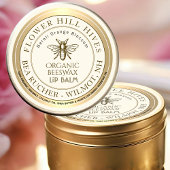 オレンジオーガニック色の花の蜜蝋リップクリームとビー ラウンドシール