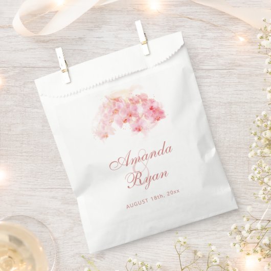 オレンジオーキッドウォーターカラーフラワー結婚ズ フェイバーバッグ (クリップ留めされた状態)