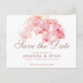 オレンジオーキッドウォーターカラーフラワー結婚ズ 案内ポストカード (正面)