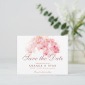 オレンジオーキッドウォーターカラーフラワー結婚ズ 案内ポストカード (スタンド正面)