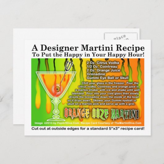 オレンジオーズハロウィーンマルティーニレシピハガキ ポストカード (正面/裏面)