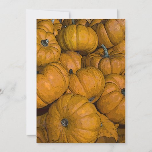 オレンジオータムカボチャ婚約パーティ招待状 招待状 (裏面)