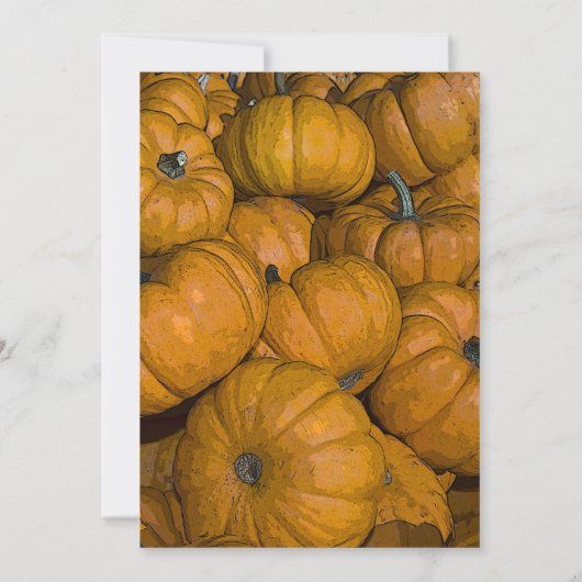 オレンジオータムカボチャ結婚ンスのリハーサルディナー 招待状 (裏面)