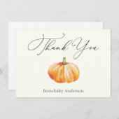 オレンジオータムパンプキンサンキューノート ノートカード (正面/裏面)