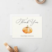 オレンジオータムパンプキンサンキューノート ノートカード (正面/裏面インサイチュ)