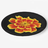 オレンジオータムフラワー素朴秋の結婚式フローラ ペーパープレート (アングル)