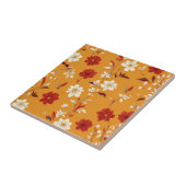 オレンジオータムボホヴィンテージフローラルパターン タイル (側面)