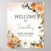 オレンジオータム秋フローラパンプキンウェルカム ポスター (正面)