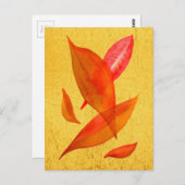 オレンジオータム秋季節葉芸術 ポストカード (正面/裏面)