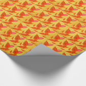 オレンジオータム秋季節葉芸術 ラッピングペーパー (角)