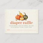 オレンジオーマイグールド小さなかぼちゃおむつラッフル エンクロージャーカード (正面)