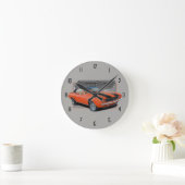オレンジオールドカマロスプラッシュ ラウンド壁時計 (ホーム)