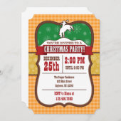 オレンジカウボーイクリスマスパーティー招待状 招待状 (正面/裏面)