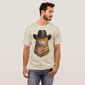 オレンジカウボーイ猫 ウェスタン レトロな煙草 Tシャツ (正面フル)