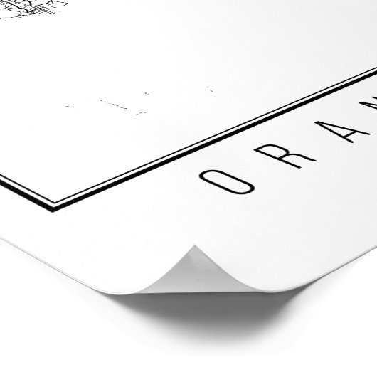 オレンジカウンティカリフォルニア通りの地図 ポスター (角)