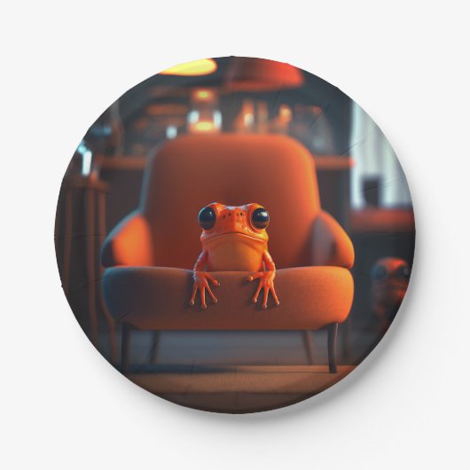 オレンジカエル ペーパープレート (正面)