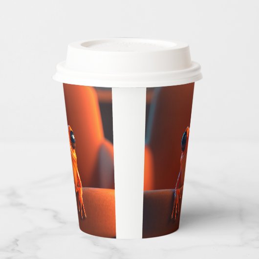 オレンジカエル 紙コップ (左)