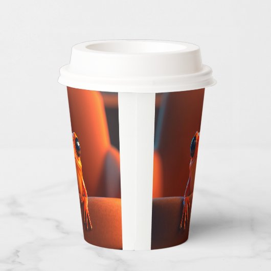 オレンジカエル 紙コップ (右)