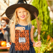 オレンジカスタマイズとブラックのハロウィーンこうもり ミディアムペーパーバッグ