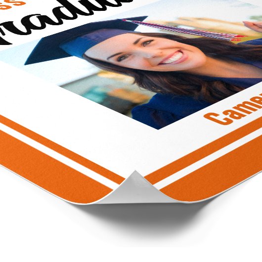 オレンジカスタマイズ卒業生の写真パーティー ポスター (角)