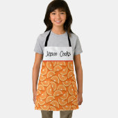 オレンジカスタマイズ色の黄色のレモンパターンの子供 エプロン (インサイチュ)