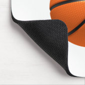 オレンジカスタムとブラックレザーバスケットボール マウスパッド (コーナー)