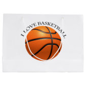 オレンジカスタム色とブラックレザーバスケットボール大g ラージペーパーバッグ (裏面)