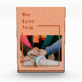 オレンジカスタム色に動く友達のための遠くに贈り物 フォトブロック (正面)