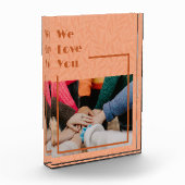 オレンジカスタム色に動く友達のための遠くに贈り物 フォトブロック (左)