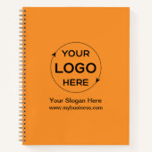 オレンジカスタム色のビジネスロゴ ノートブック (正面)
