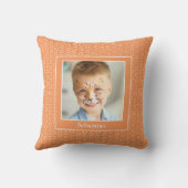 オレンジカスタム色のフォトフレーム クッション (裏面)