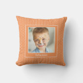 オレンジカスタム色のフォトフレーム クッション (正面)