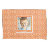 オレンジカスタム色のフォトフレーム 枕カバー (正面)