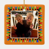 オレンジカスタム色の両面にパーティーのフォトライト セラミックオーナメント (裏面)