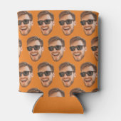 オレンジカスタム色の写真パーティー用品顔 缶クーラー (裏面)