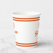 オレンジカスタム色の野球選手の番号とチーム名 紙コップ (左)