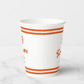 オレンジカスタム色の野球選手の番号とチーム名 紙コップ (右)