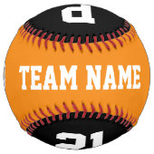 オレンジカスタム色ソフトボール選手の写真名と番号 ソフトボール (正面)