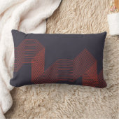 オレンジカッコいいシンプルトレンディー装飾イラストレーション ランバークッション (ブランケット)