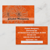 オレンジカッコいいデイジースパアポイントメント名刺 予約カード (正面/裏面)