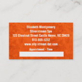 オレンジカッコいいデイジースパアポイントメント名刺 予約カード (裏面)